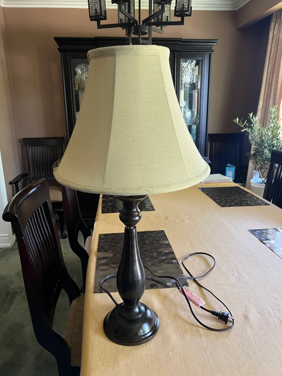 Elegant Table Lamp with Beige Shade image indicator(2)