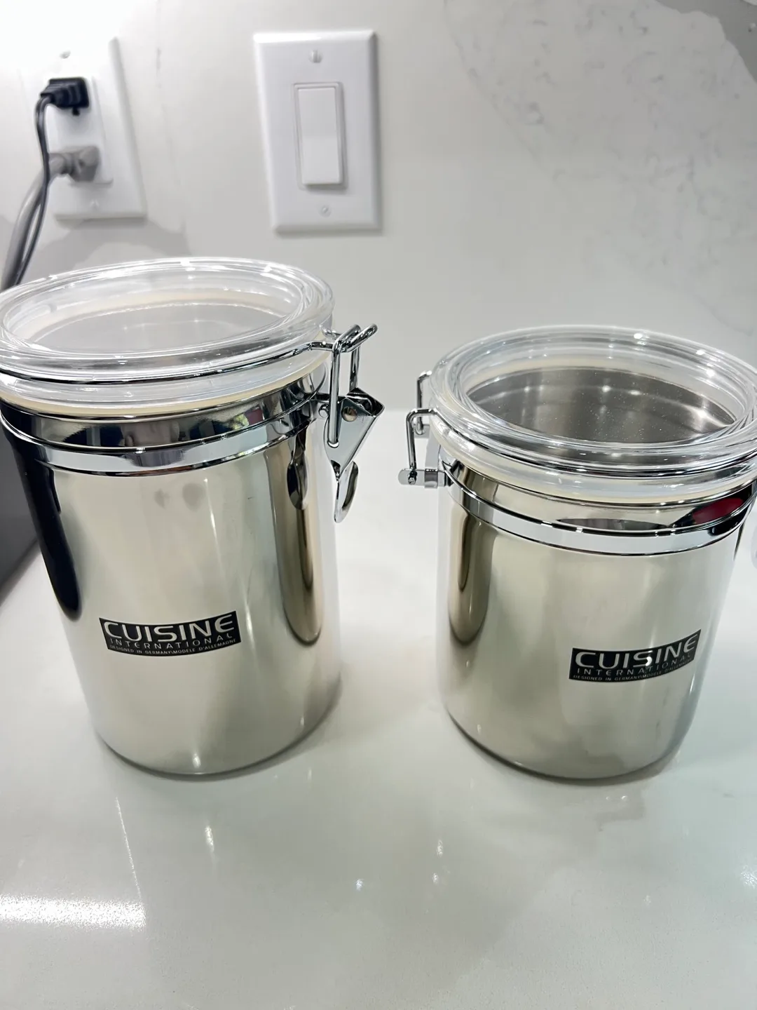 Cuisine International Stainless Steel Canisters Set of 2 thumbnail