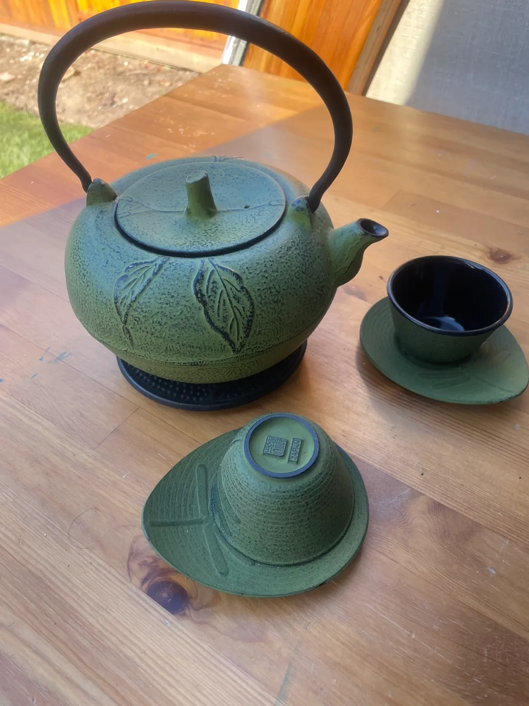 Japanese Cast Iron Tea Set - Green