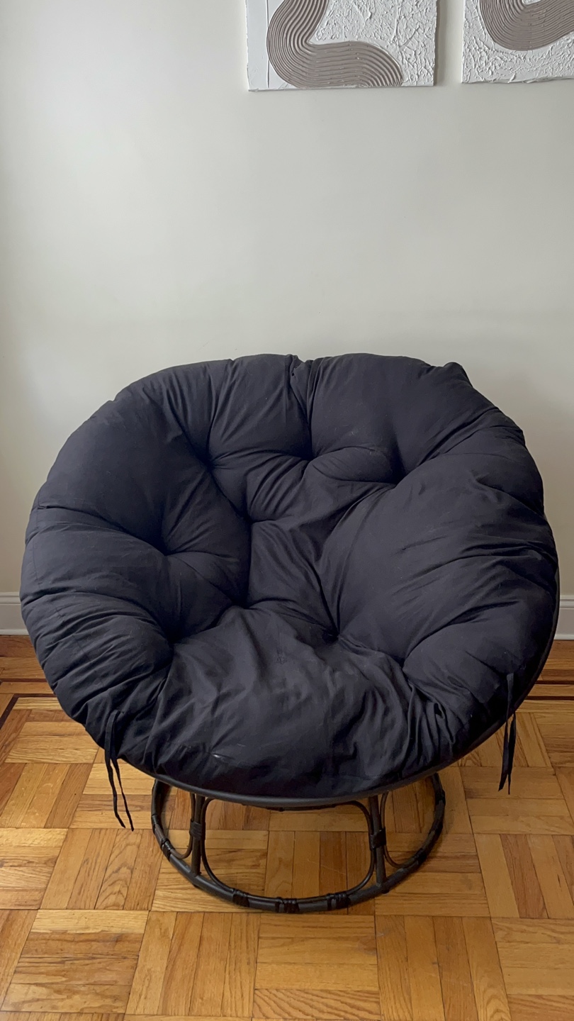 Black Papasan Chair with Cushion - photo 2