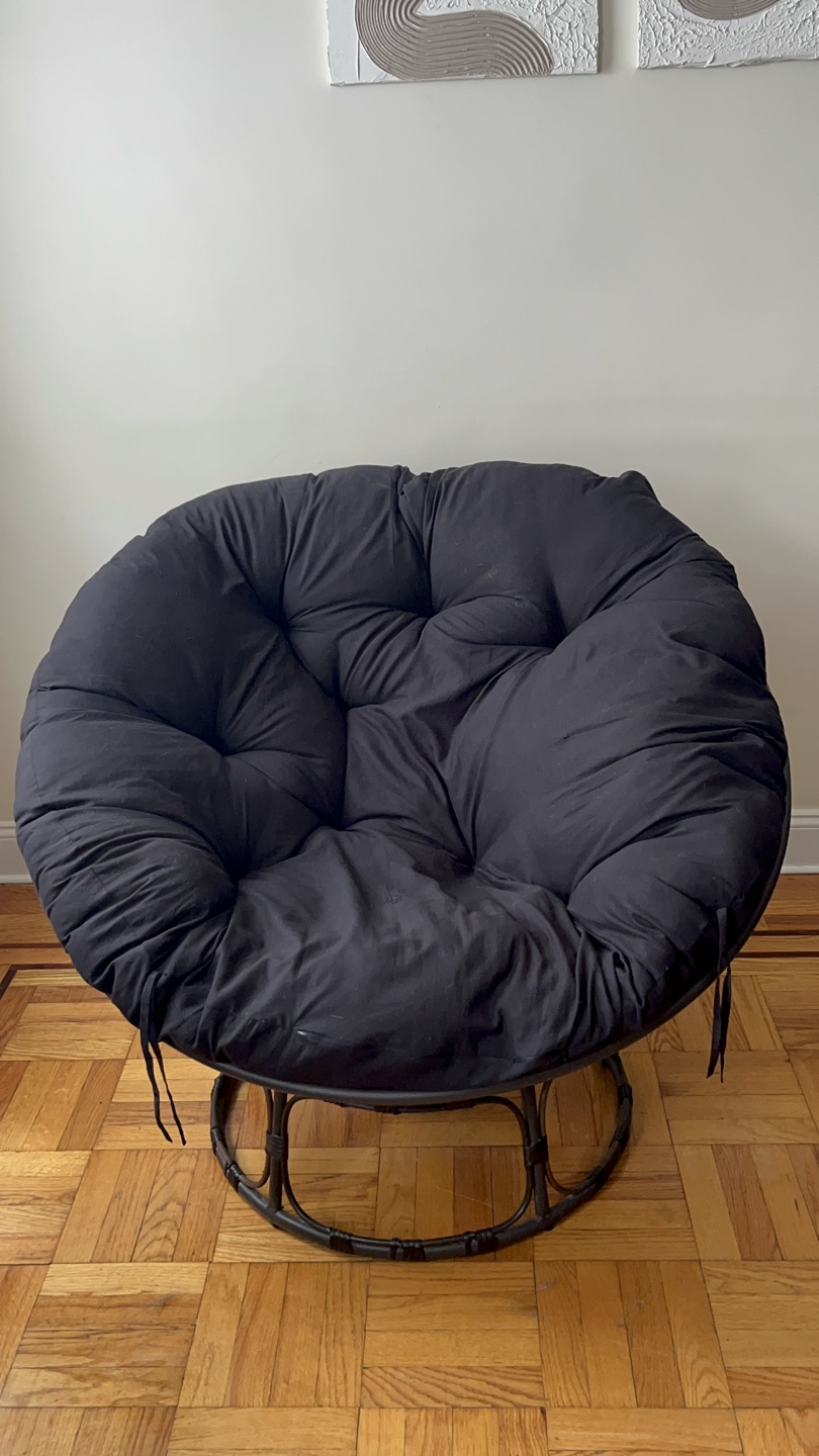 Black Papasan Chair with Cushion