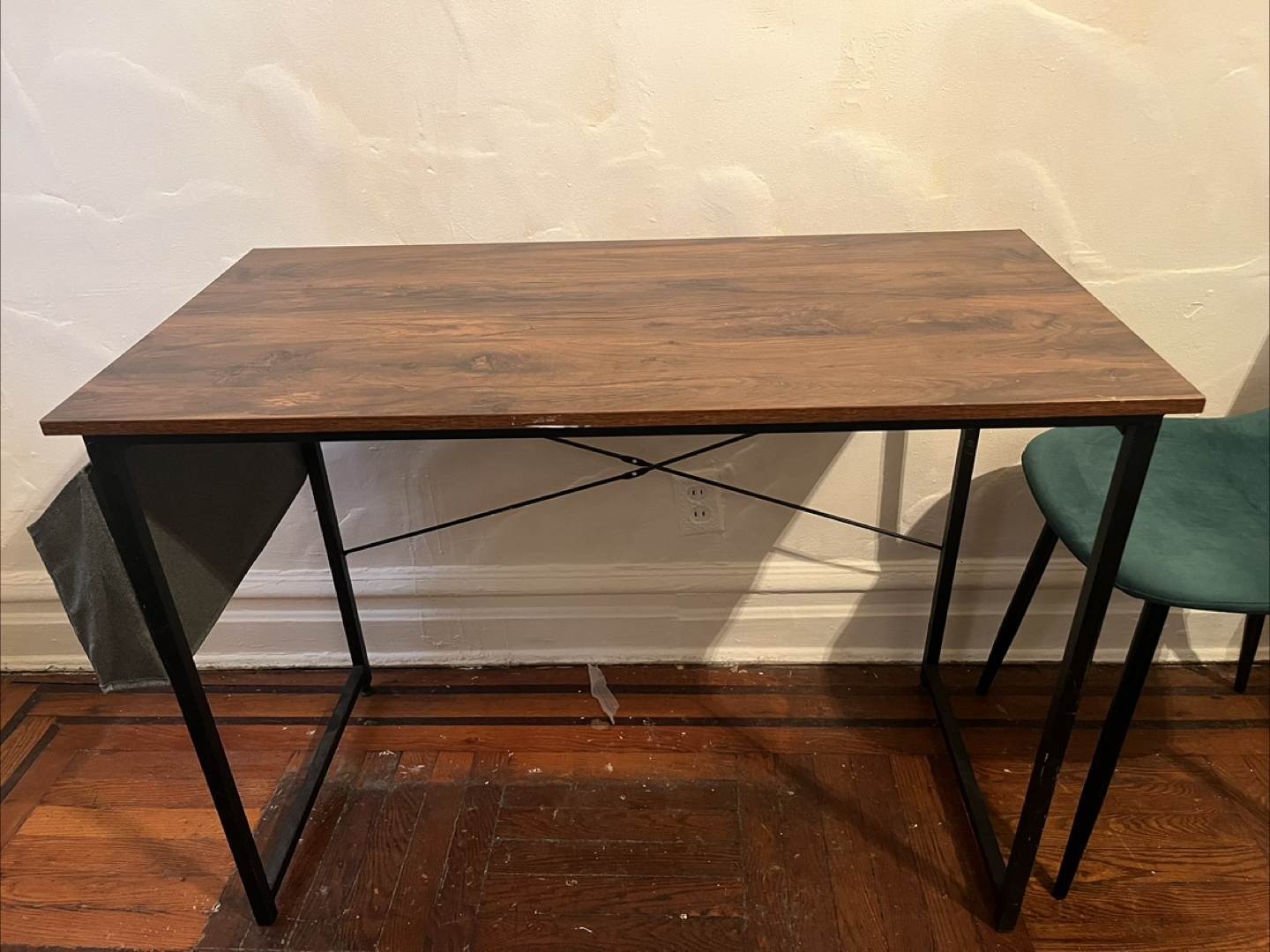 Modern Writing Desk with Black Metal Frame