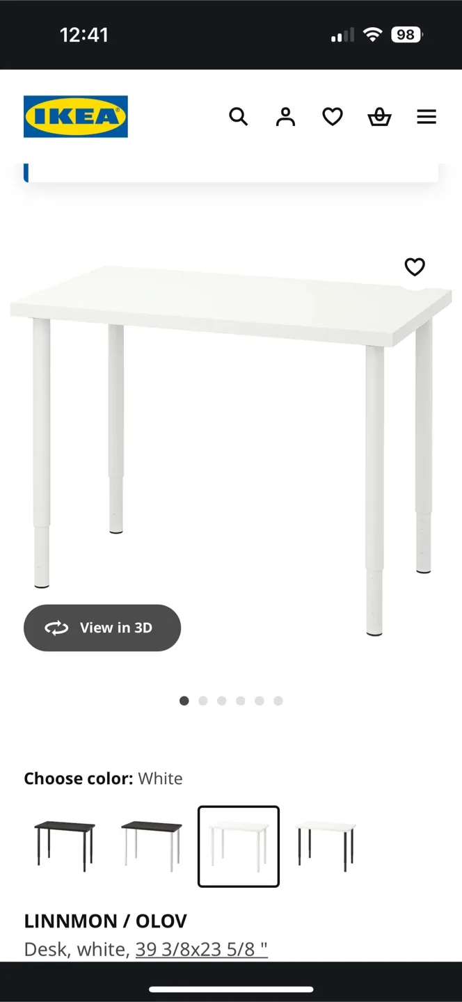 IKEA height adjustable LINNMON/OLOV Desk thumbnail