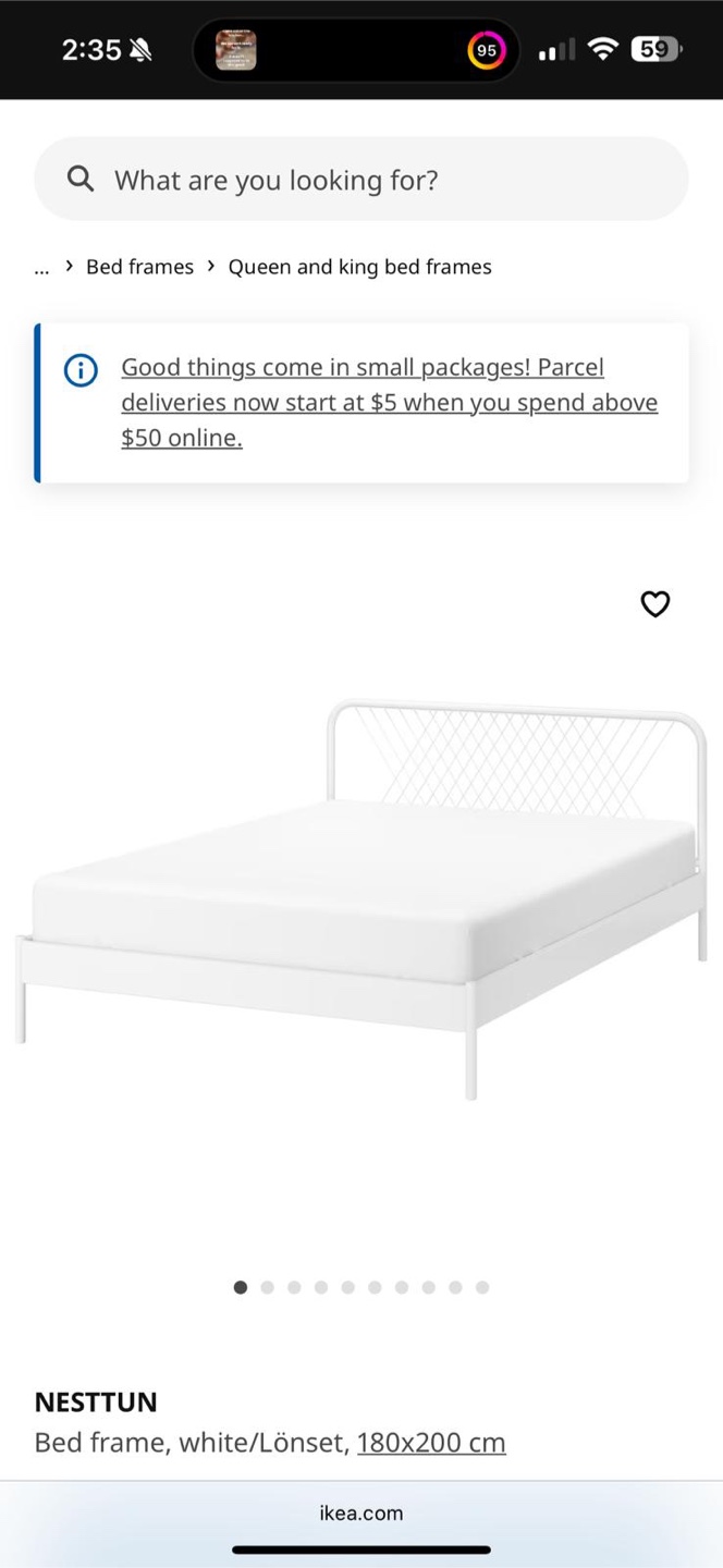 IKEA NESTTUN Bed Frame - White - Queen - photo 2