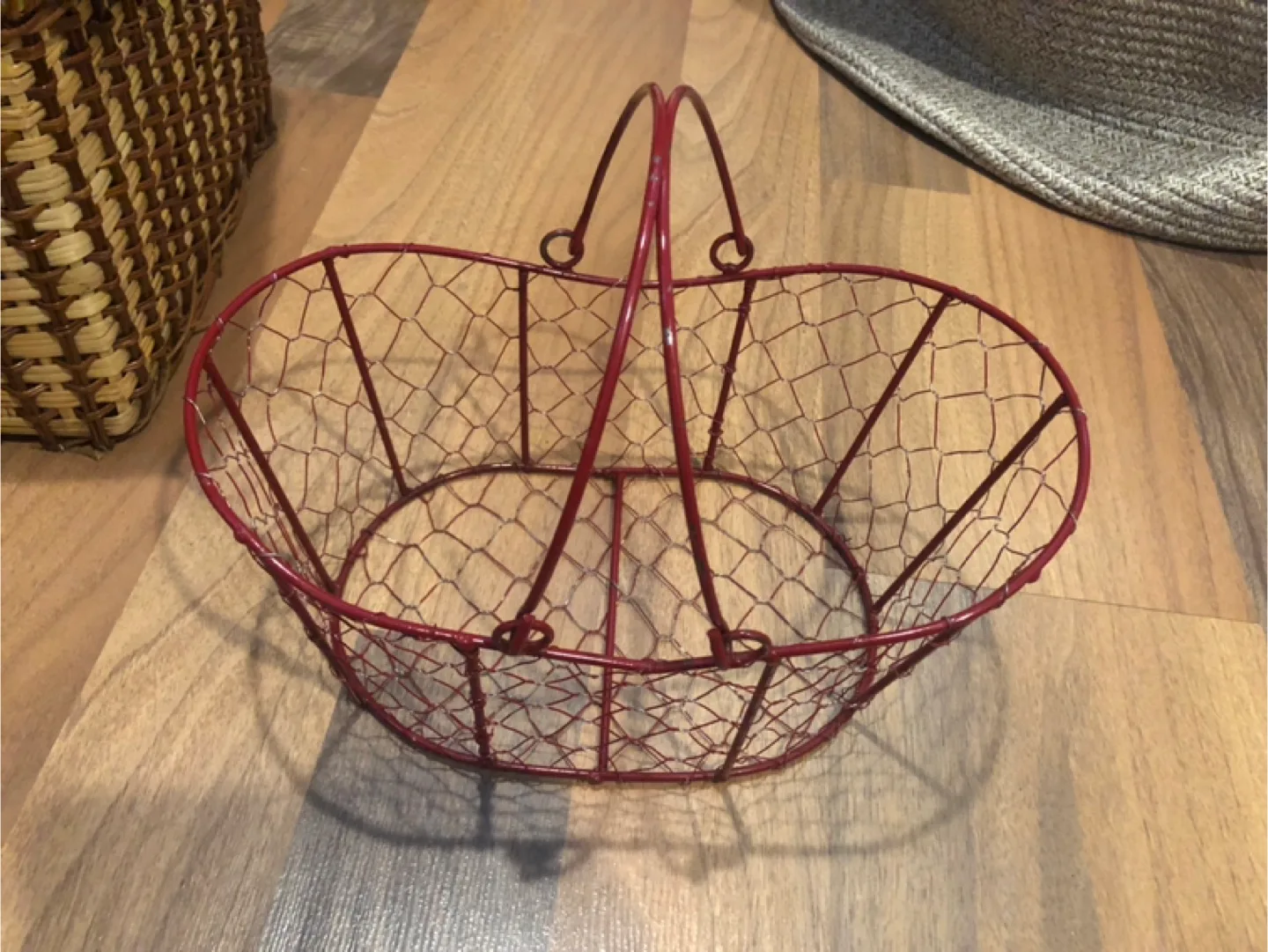 Red and Silver Wire Basket thumbnail