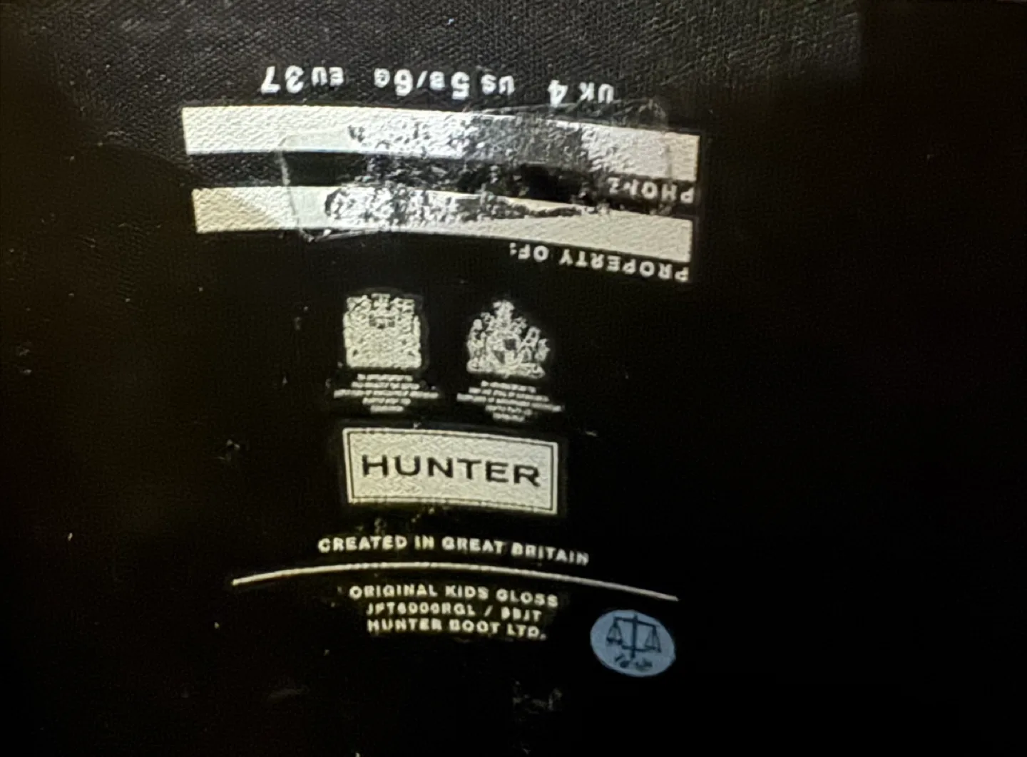 Hunter Youth Gloss Rain Boots - Size 5 US (Youth) image indicator(6)