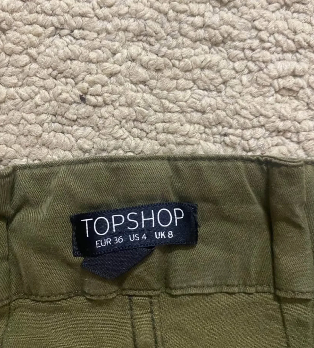 Topshop Khaki Green Cargo Pants - Size 4 image indicator(5)