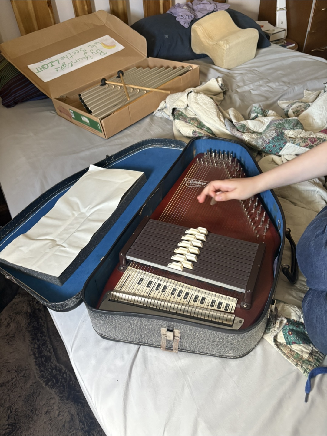Vintage Harmony Autoharp in Case