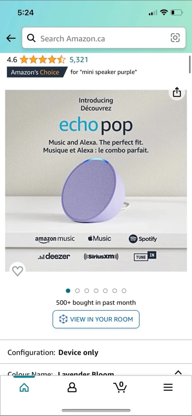 Amazon Echo Pop Smart Speaker - Lavender Bloom thumbnail