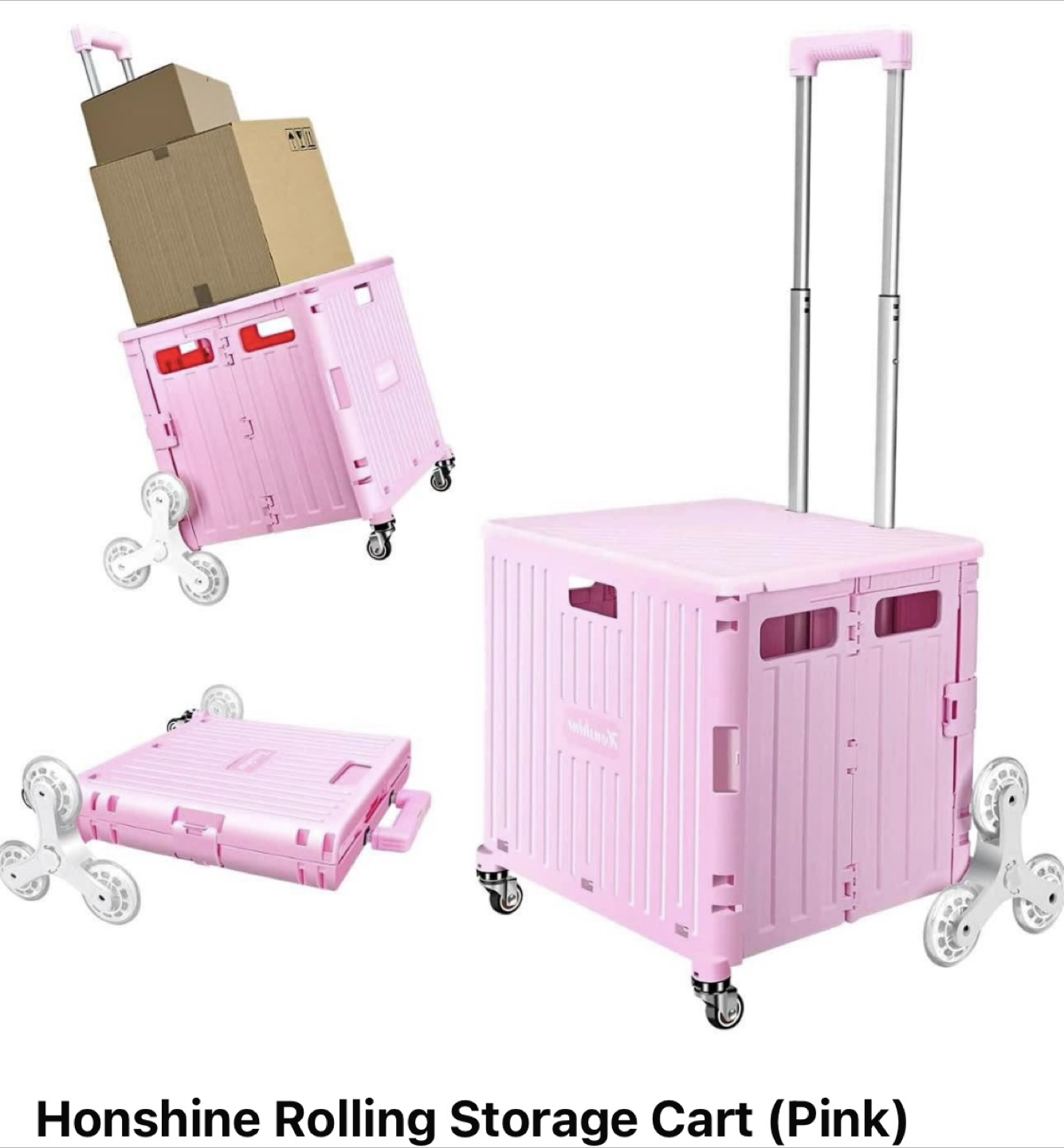 Honshine Rolling Storage Cart - Pink