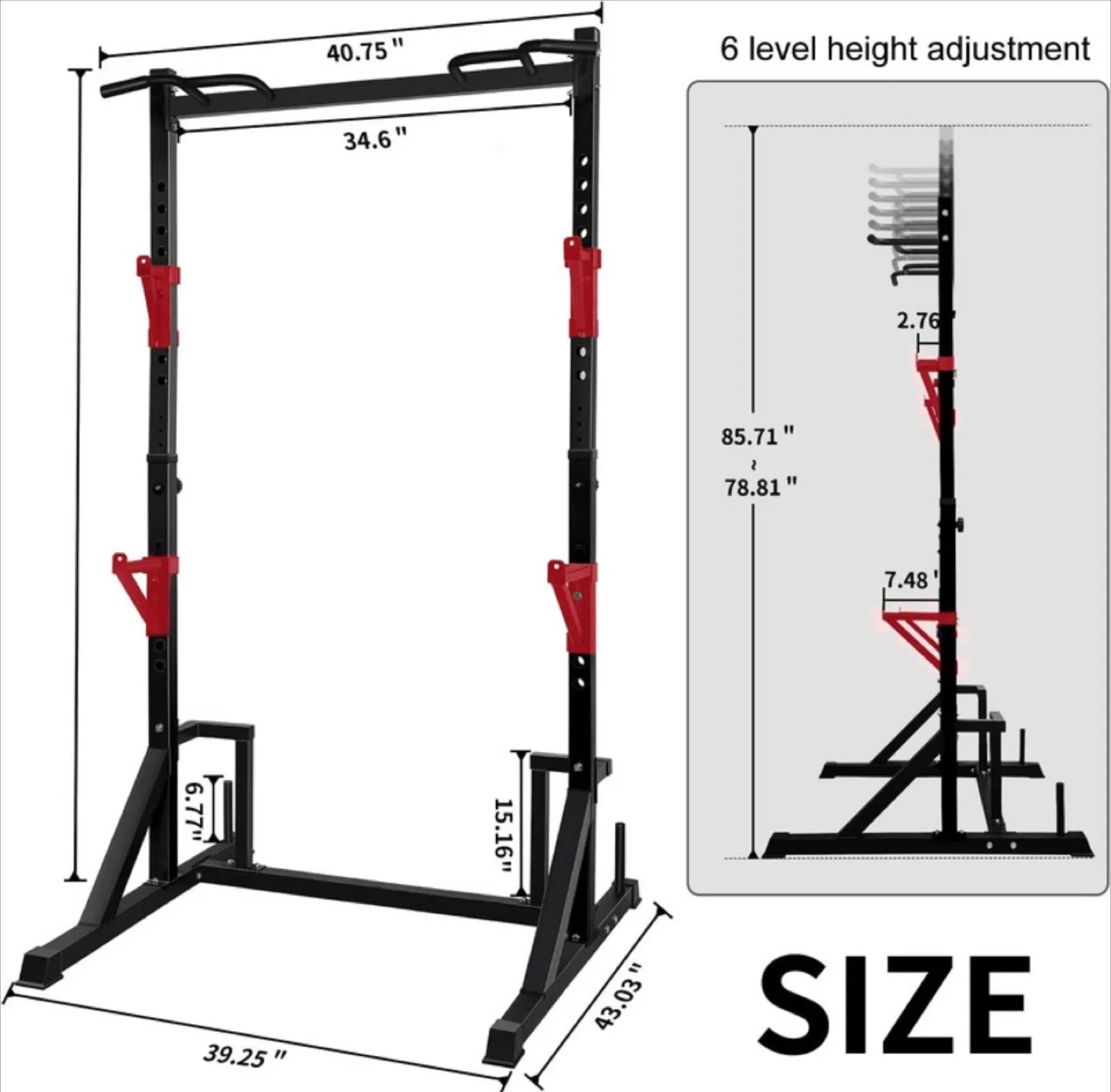 MULTIFUCNTION POWER RACK W. PULL UP BAR SQUAT STAND thumbnail