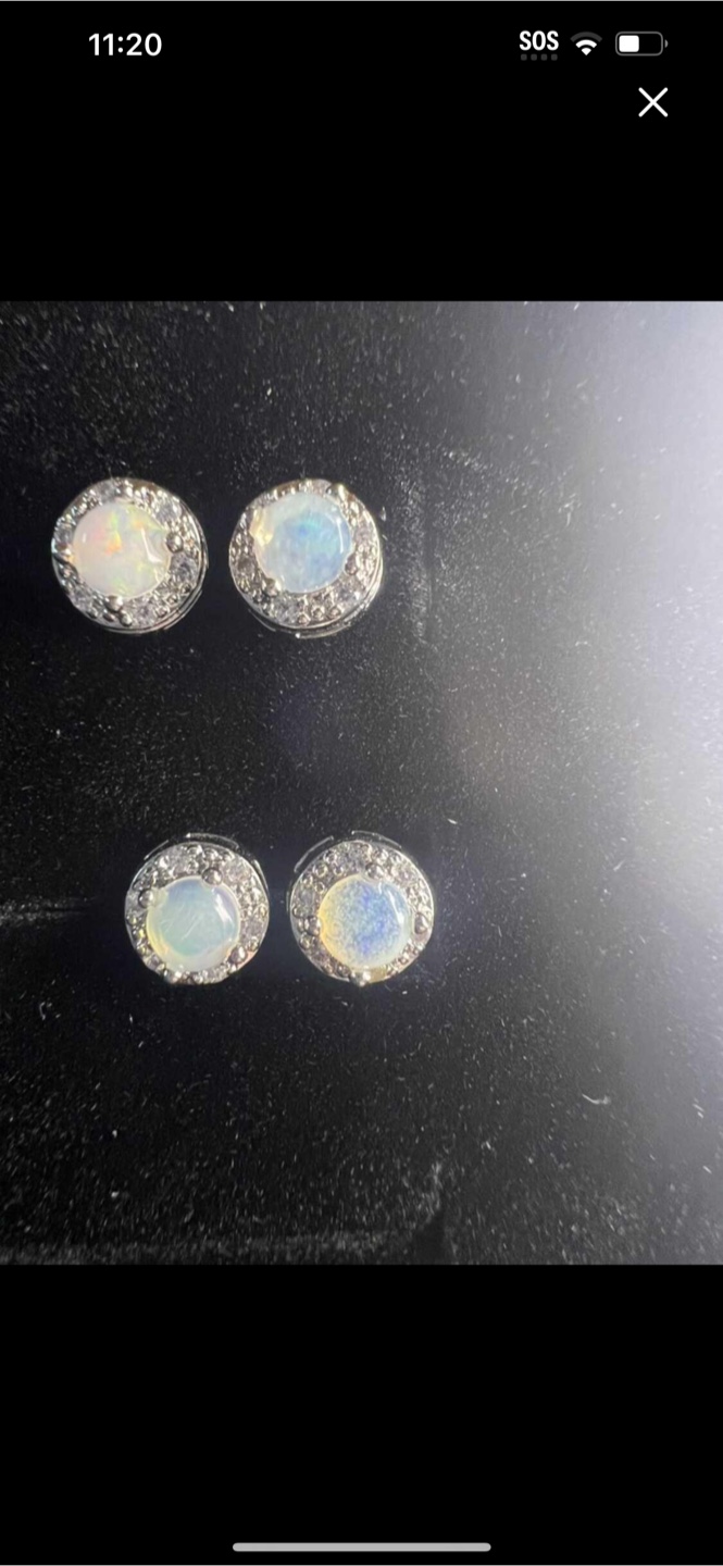 WHITE FIRE OPAL EARRINGS