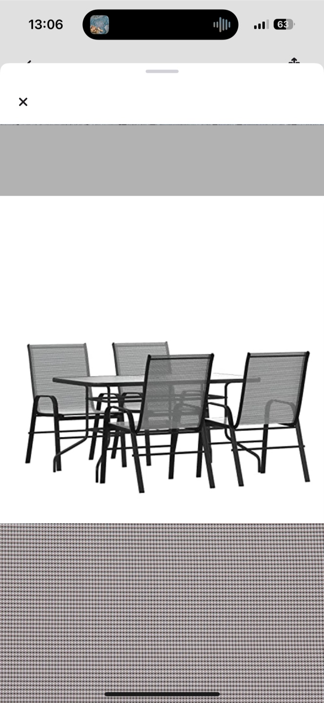 5-Piece Patio Set with Glass Top Table - photo 3