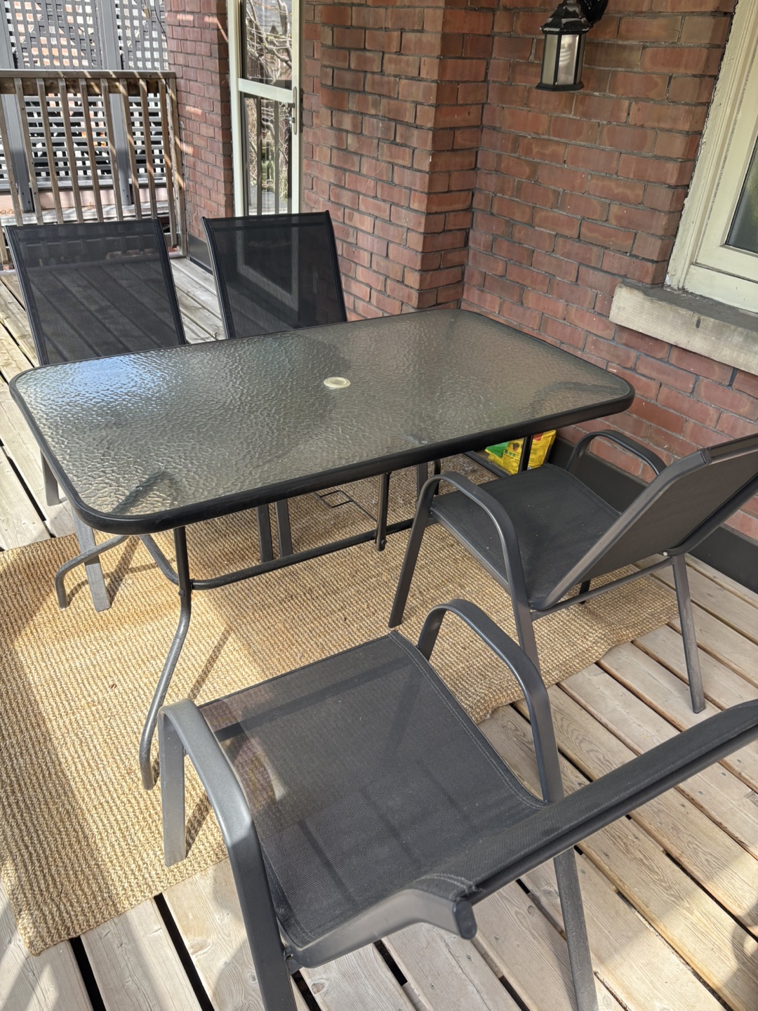 5-Piece Patio Set with Glass Top Table