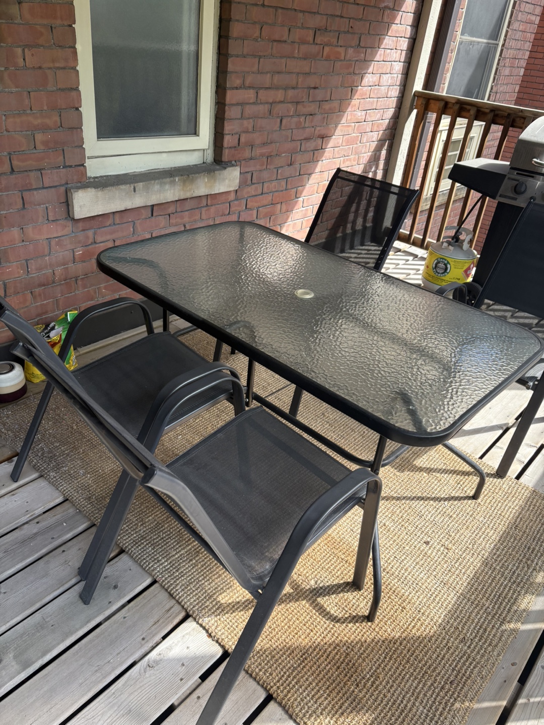 5-Piece Patio Set with Glass Top Table - photo 2