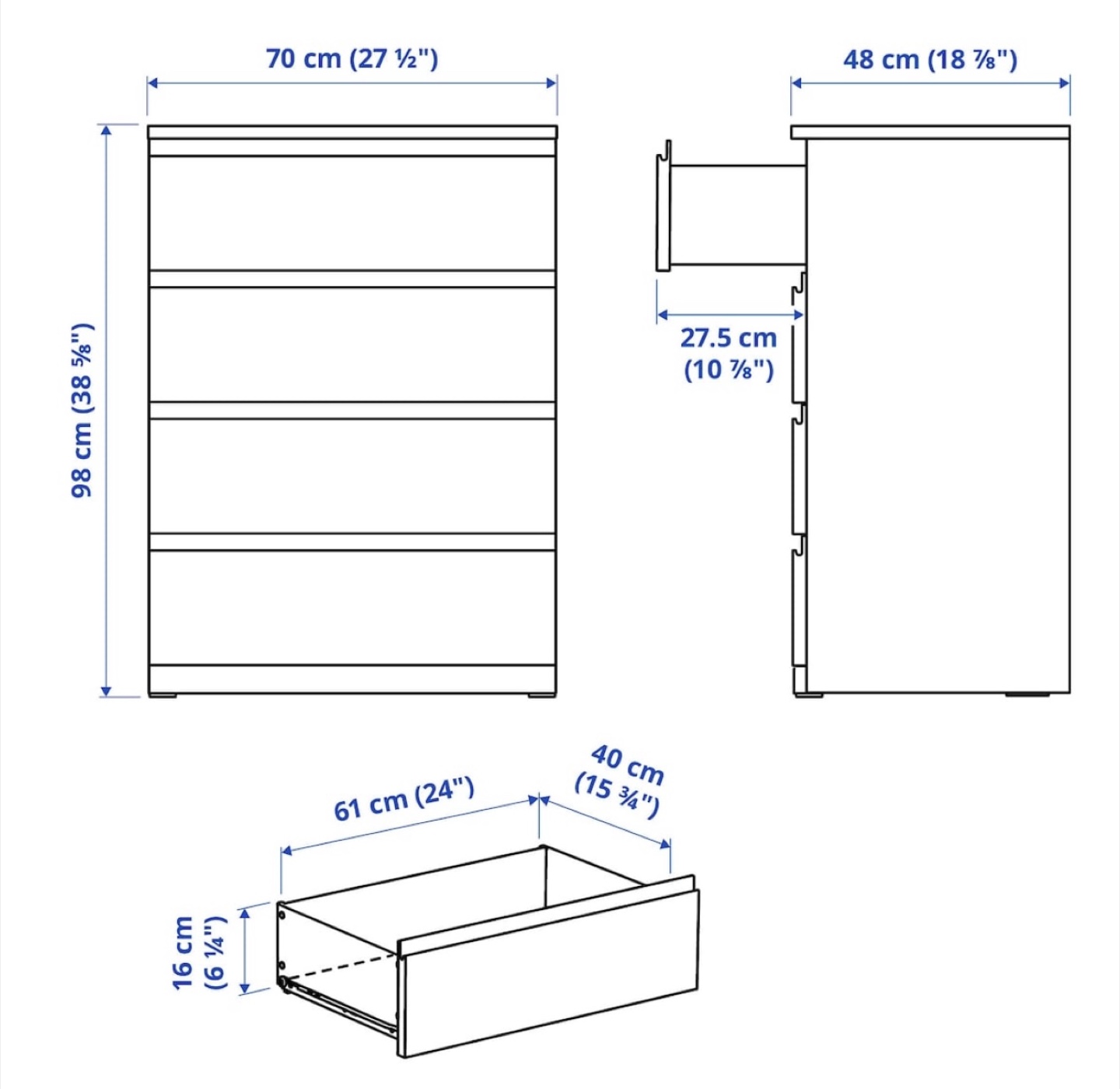 IKEA STORKLINTA 4-Drawer Chest White - photo 3