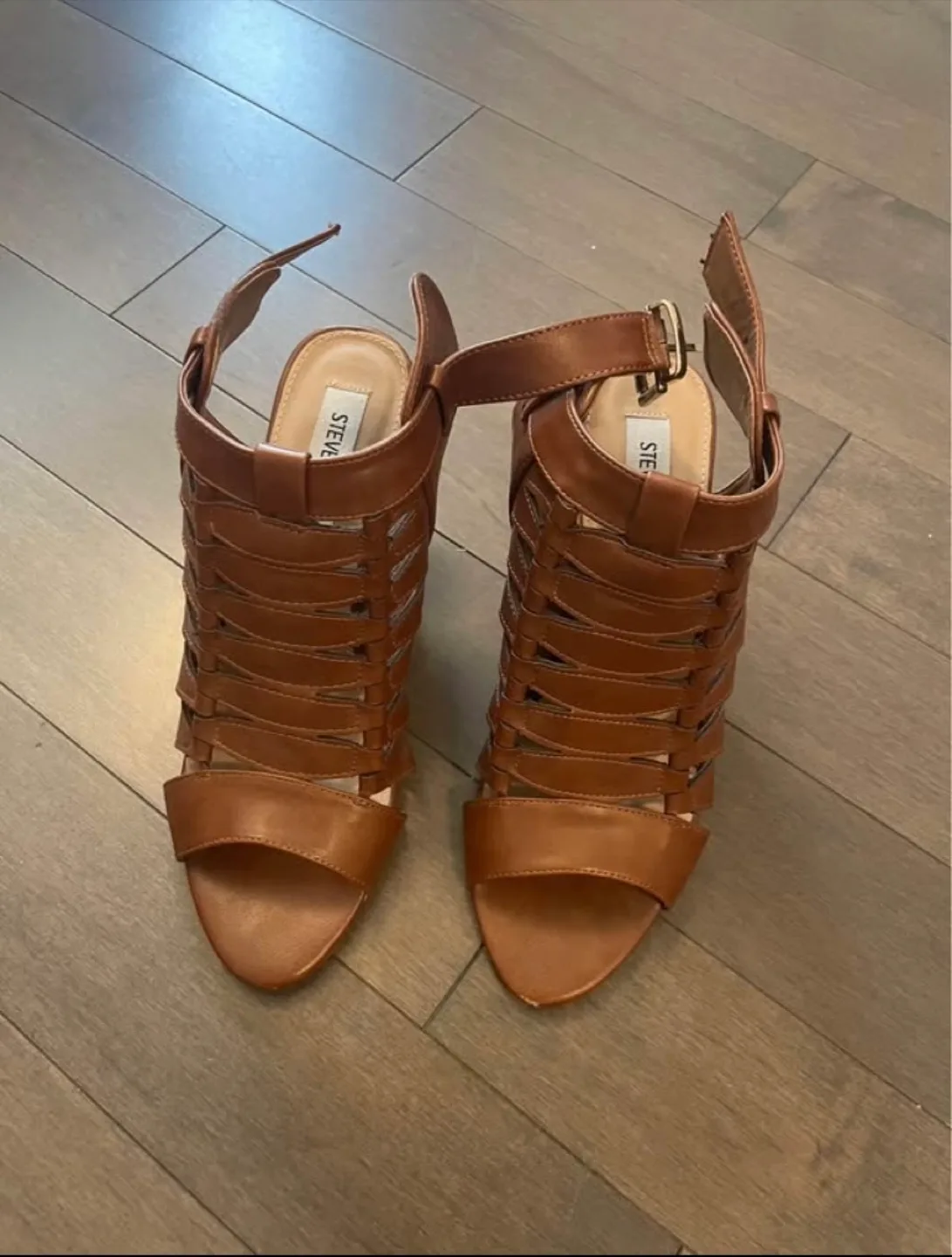 Steve Madden Brown Woven Heels thumbnail