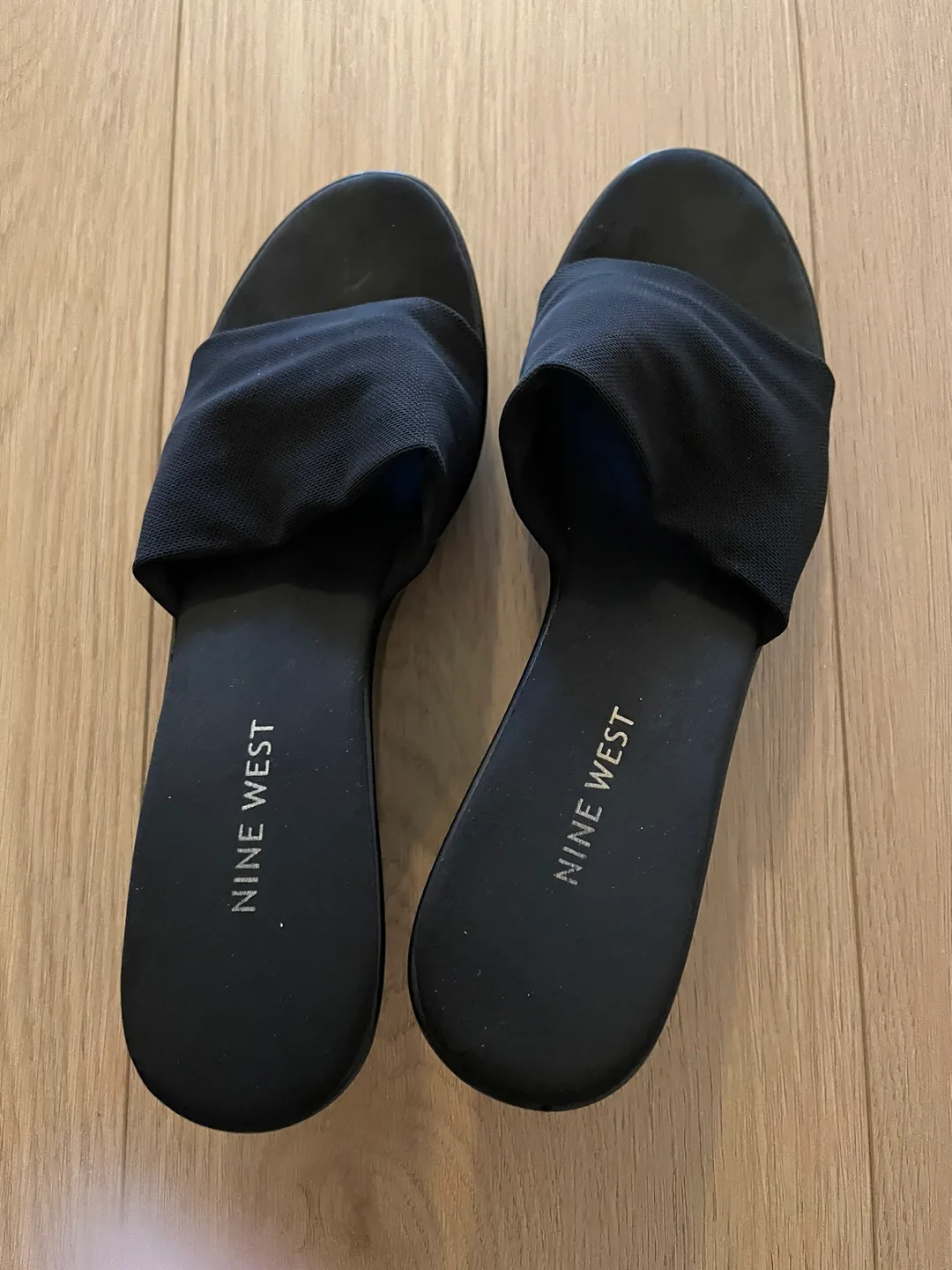 Nine West Black Wedge Sandals size 6 thumbnail