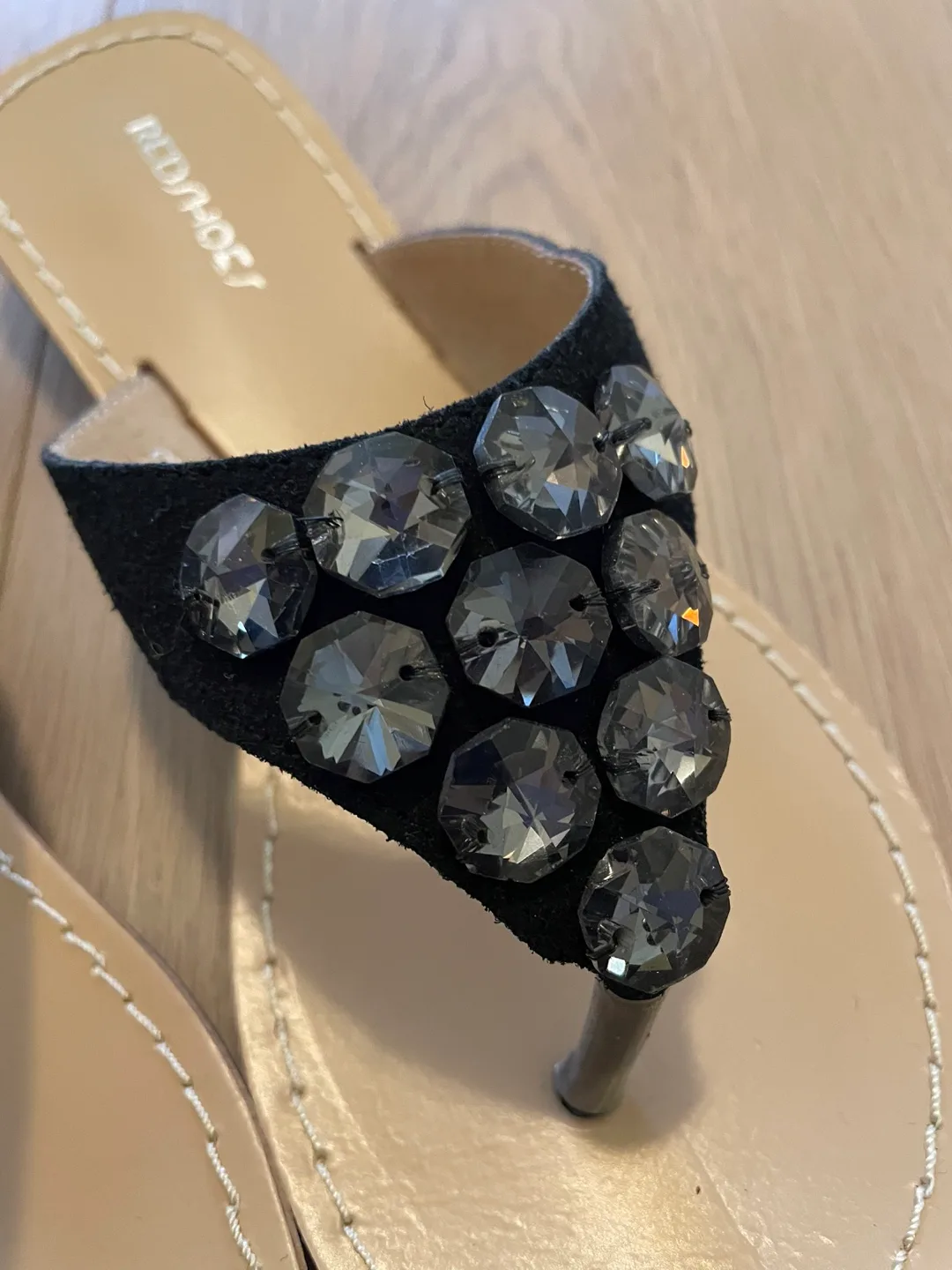 NEW Black Jeweled Sandals - size 6 image indicator(2)