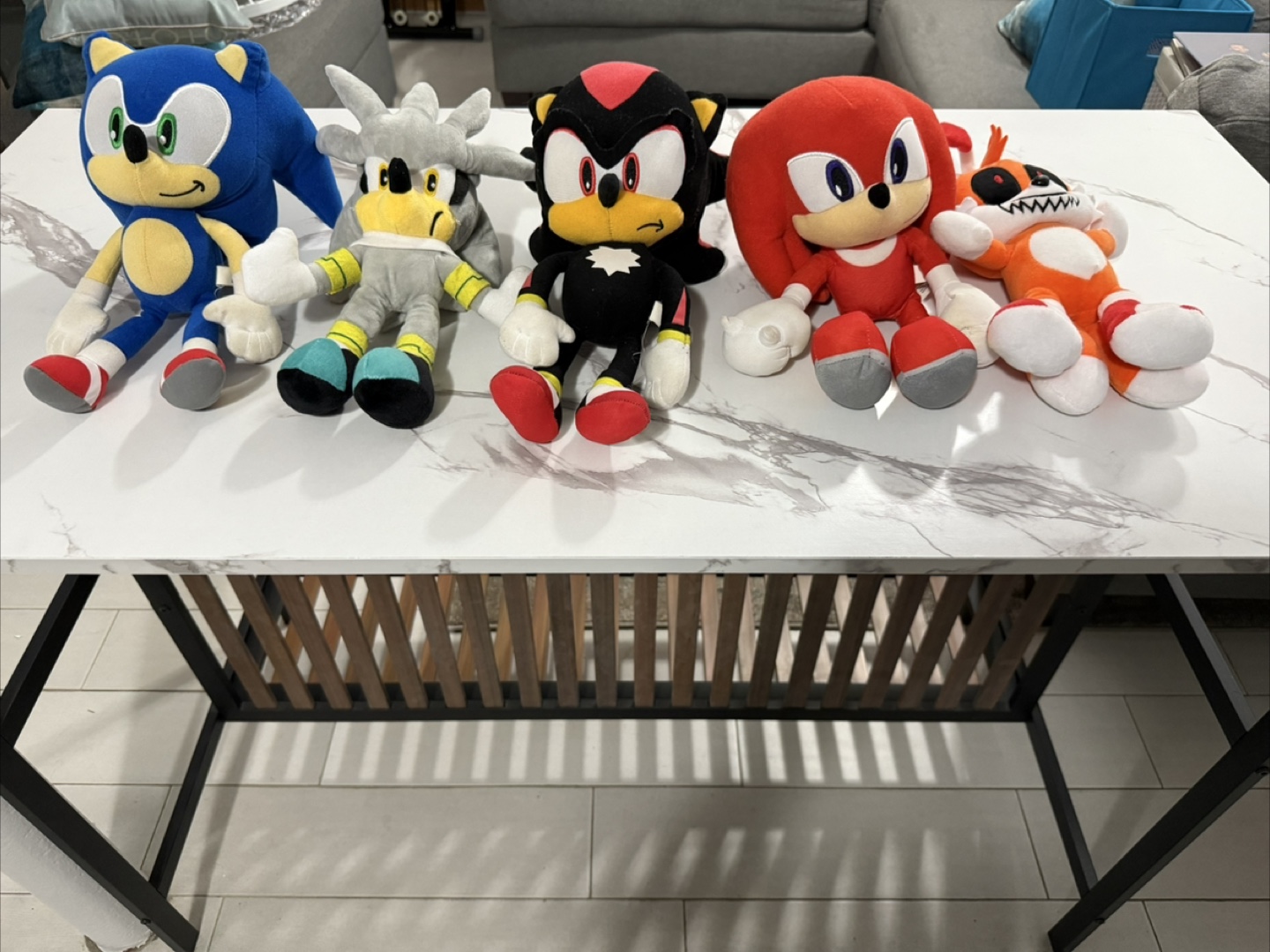 Sonic Plush Set - Sonic, Shadow, Knuckles, Silver, and Mighty