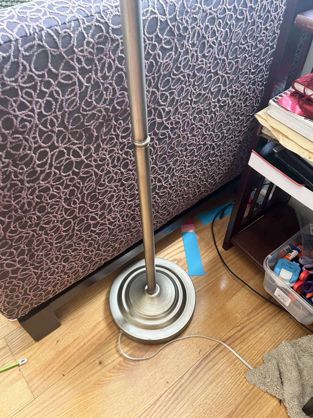 Gold Adjustable Floor Lamp with Dome Shade - photo 4