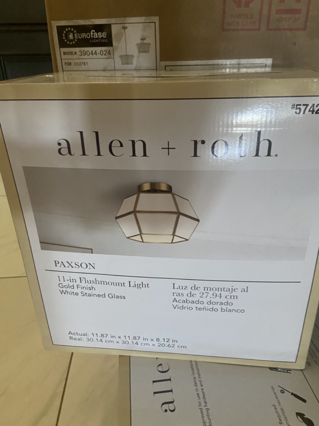 In box never open Allen + Roth 11-in Light Fixture, Gold Finish - photo 3