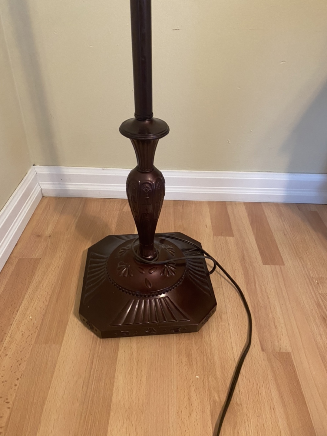 Swing Arm Floor Lamp with Cream Shade - photo 2
