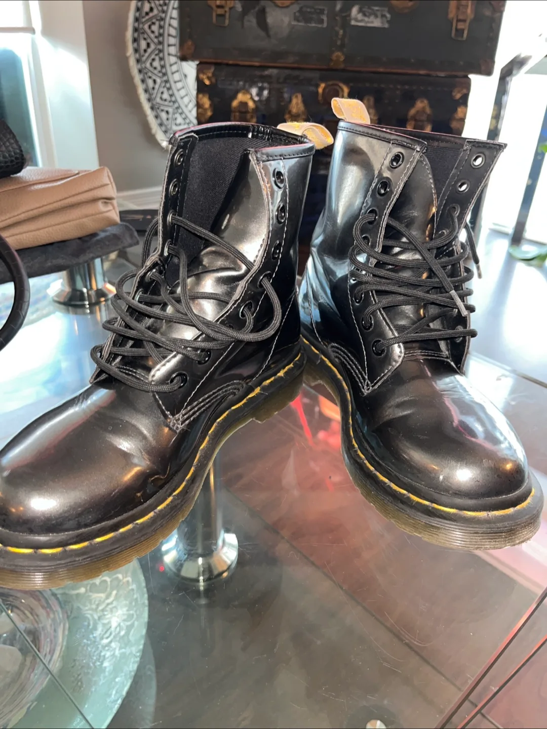 Dr. Martens 1460 Vegan Chrome Boots - Size 6 US