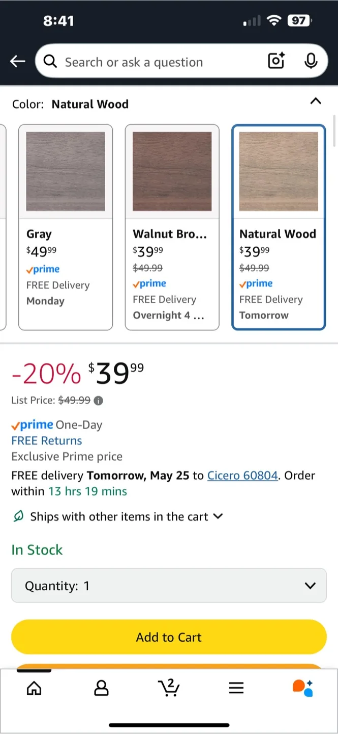 PARTPHONER Floor Lamp with Shelves, Natural Wood image indicator(2)