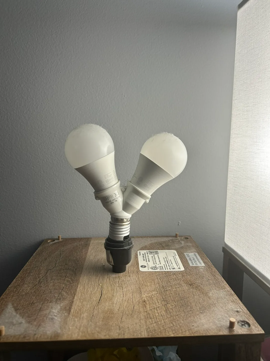 PARTPHONER Floor Lamp with Shelves, Natural Wood image indicator(5)