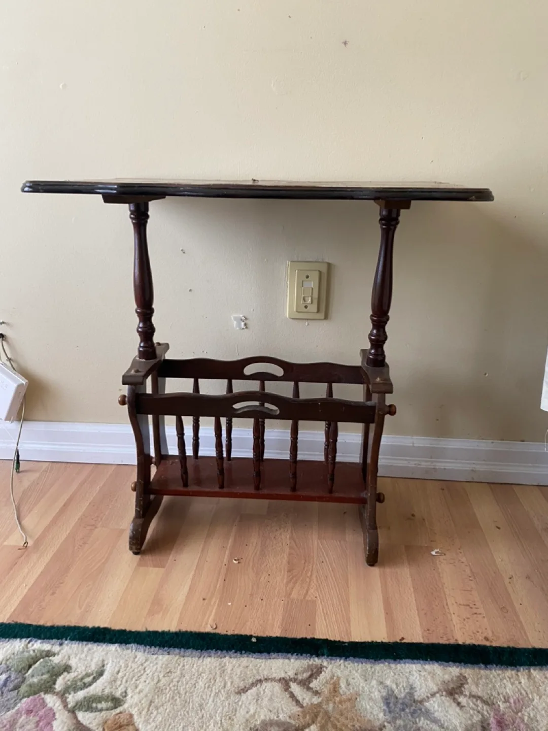 Vintage Wooden Magazine Rack Table thumbnail