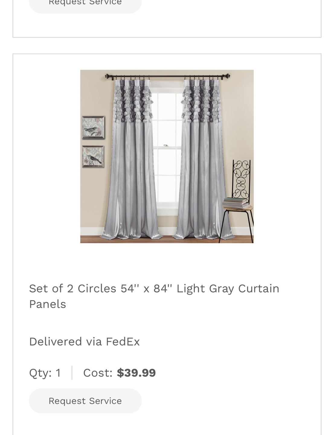 Lush Decor Light Gray Curtain Panels 54" x 84"