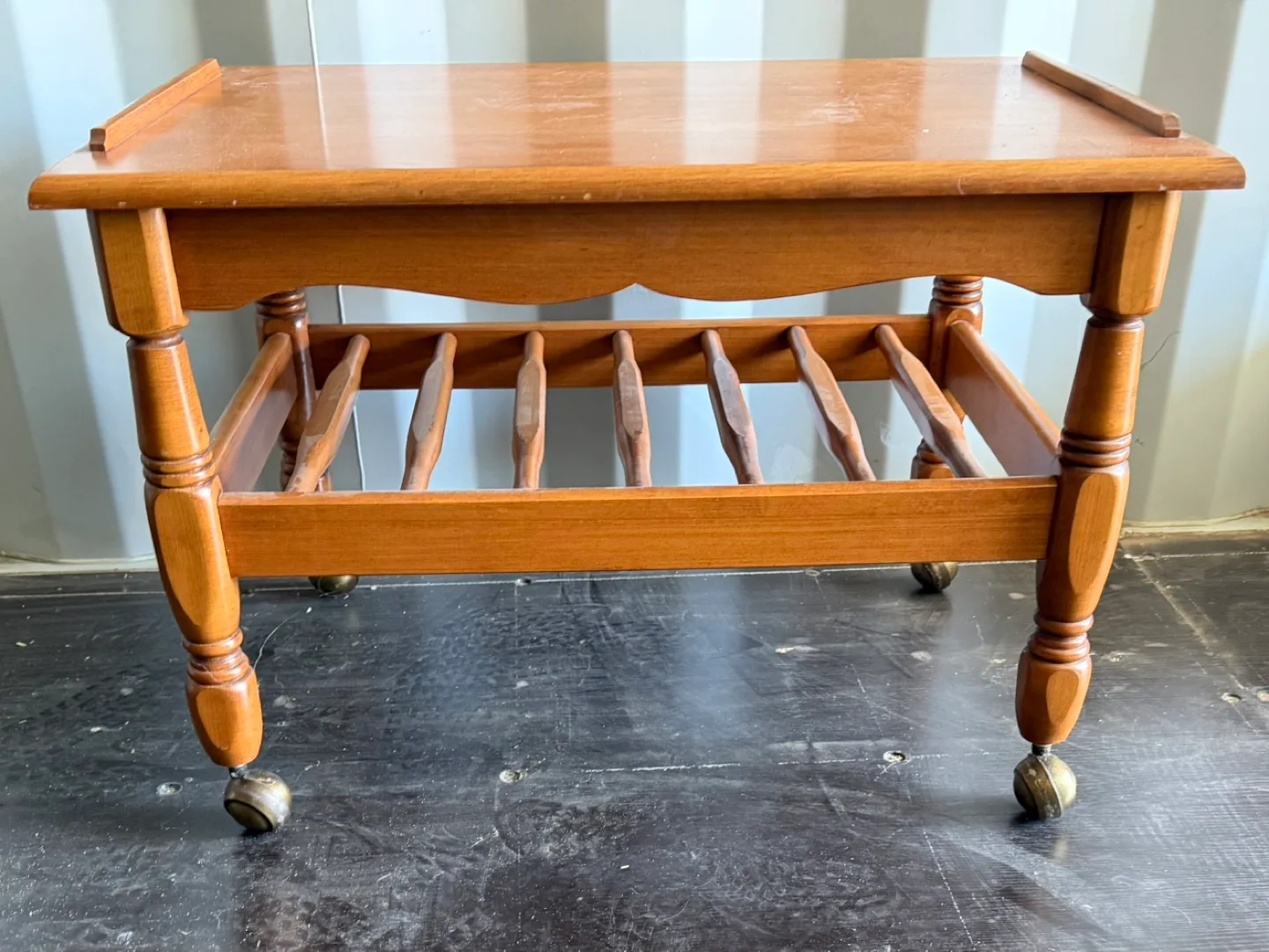 Vintage Wooden Rolling Table thumbnail