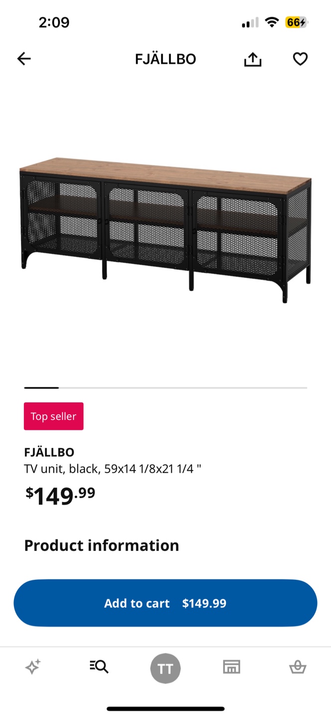 IKEA FJÄLLBO TV Unit, Black, Excellent Condition - photo 2