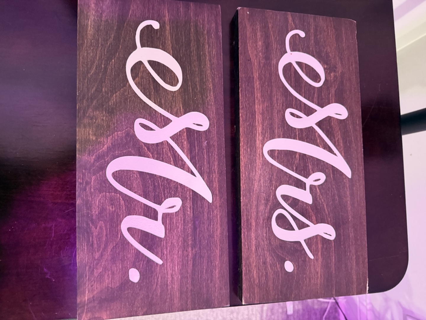 Mr. & Mrs. Wooden Wedding Signs - photo 4