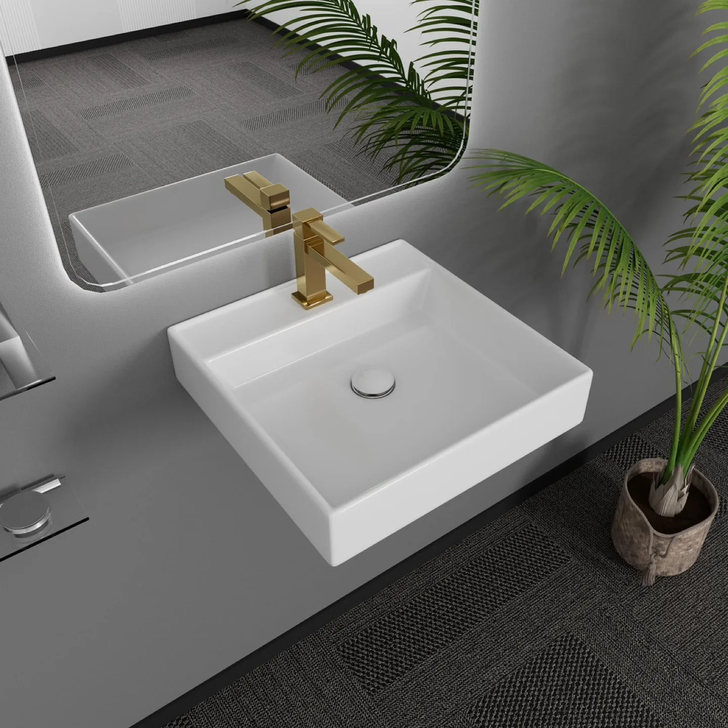 New Davivy Wall Mounted Vessel Sink with Pop Up Drain thumbnail