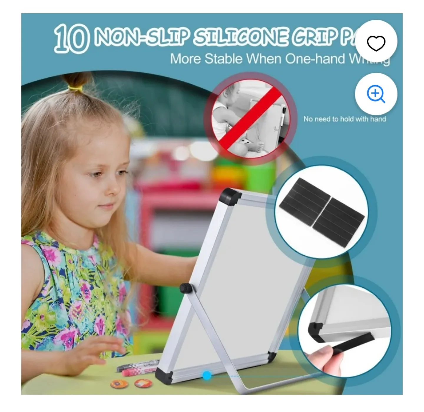 10 x 10 in Dry Erase Board Double Sided Desktop Standing image indicator(2)