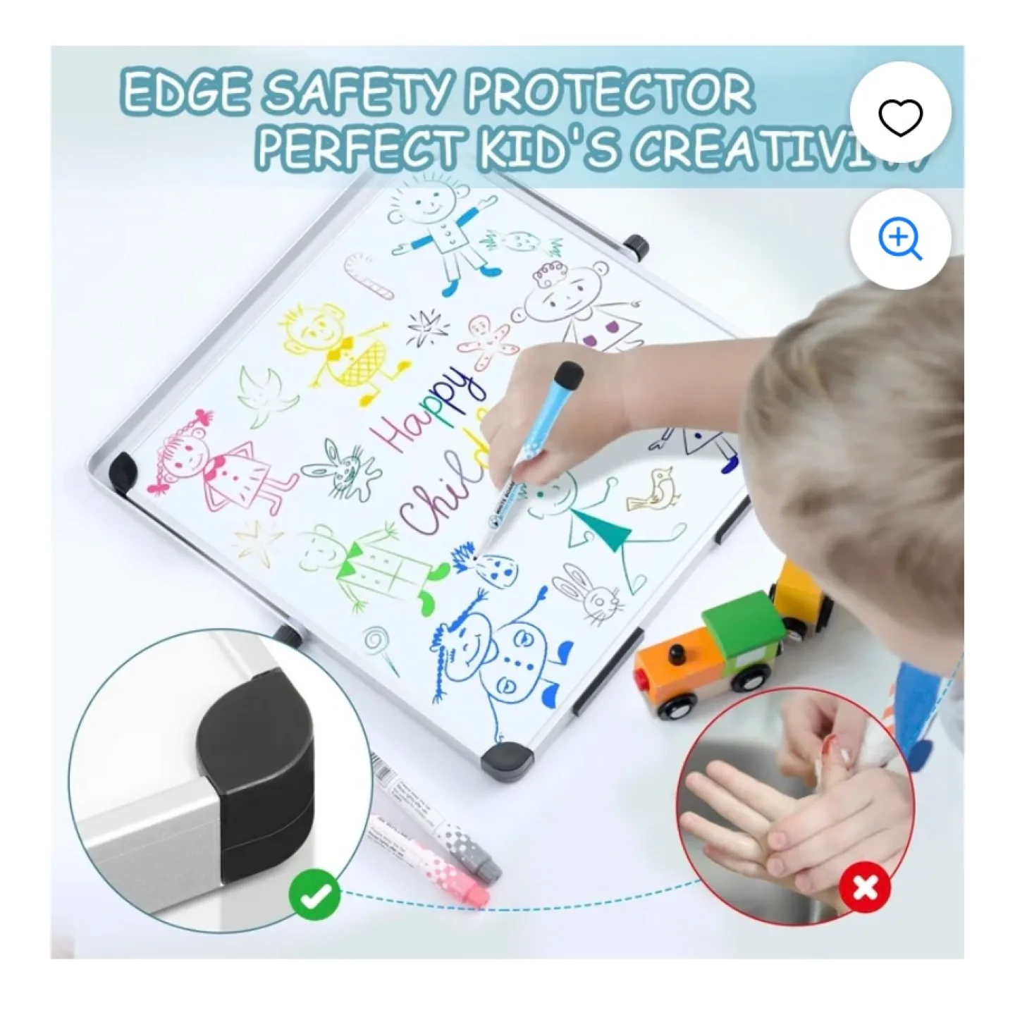 10 x 10 in Dry Erase Board Double Sided Desktop Standing image indicator(4)