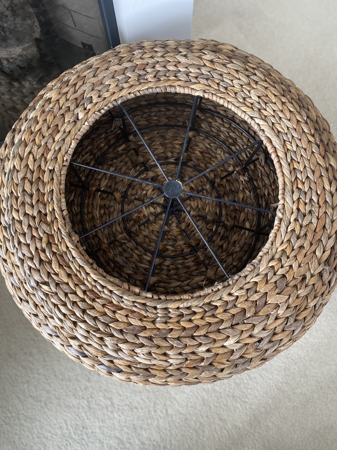 Set of 3 Woven Seagrass Ottoman Poufs from IKEA - photo 2