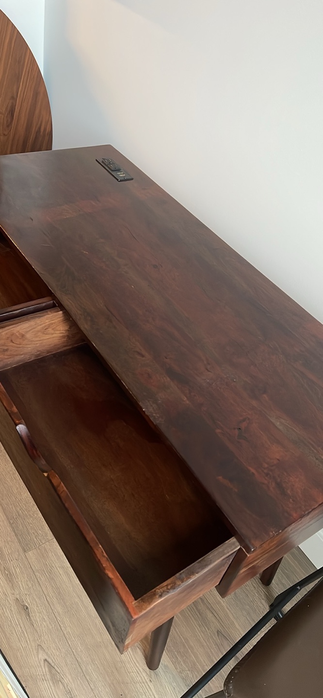 Mid-Century Modern Writing Desk with Built-in Outlets - photo 2