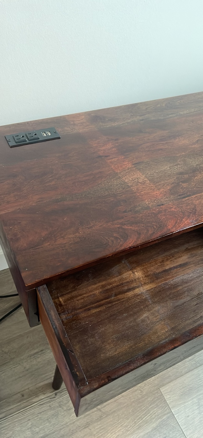 Mid-Century Modern Writing Desk with Built-in Outlets - photo 3