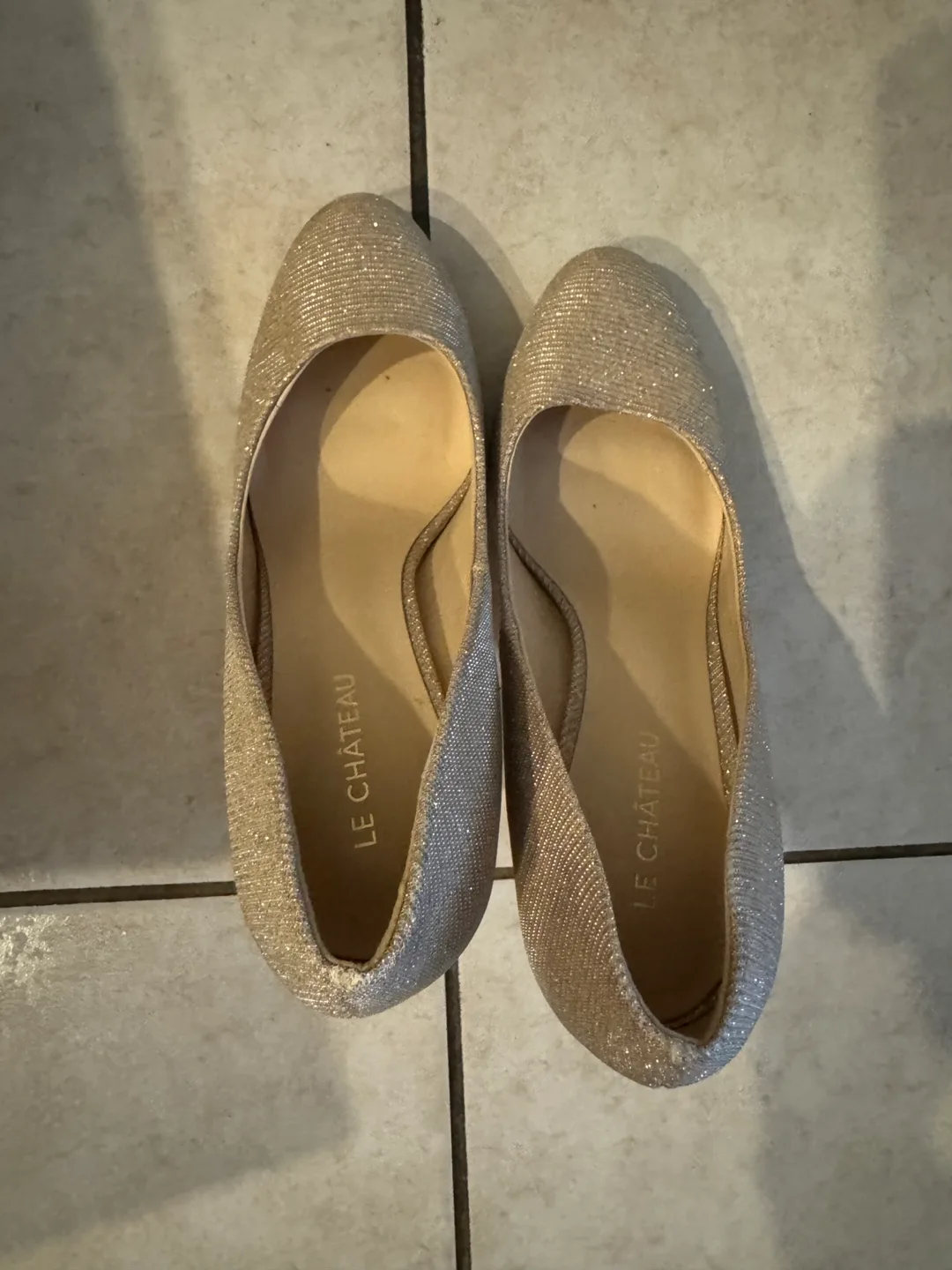 Le Chateau Gold Glitter Heels thumbnail
