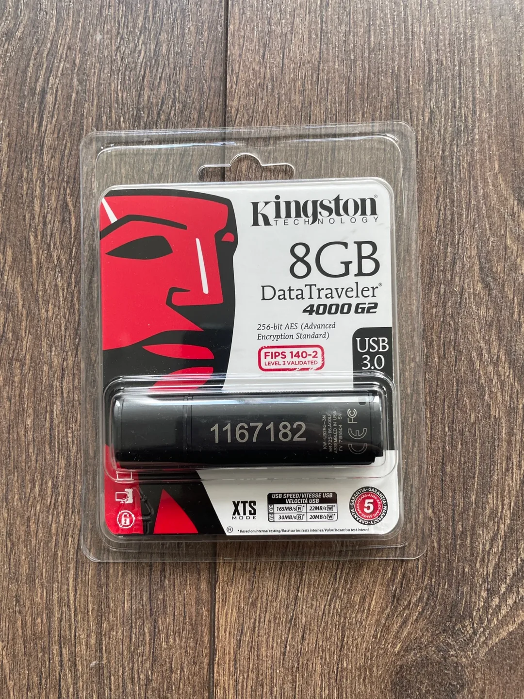 Kingston DataTraveler 4000G2 8GB USB 3.0 Encrypted Flash Drive thumbnail