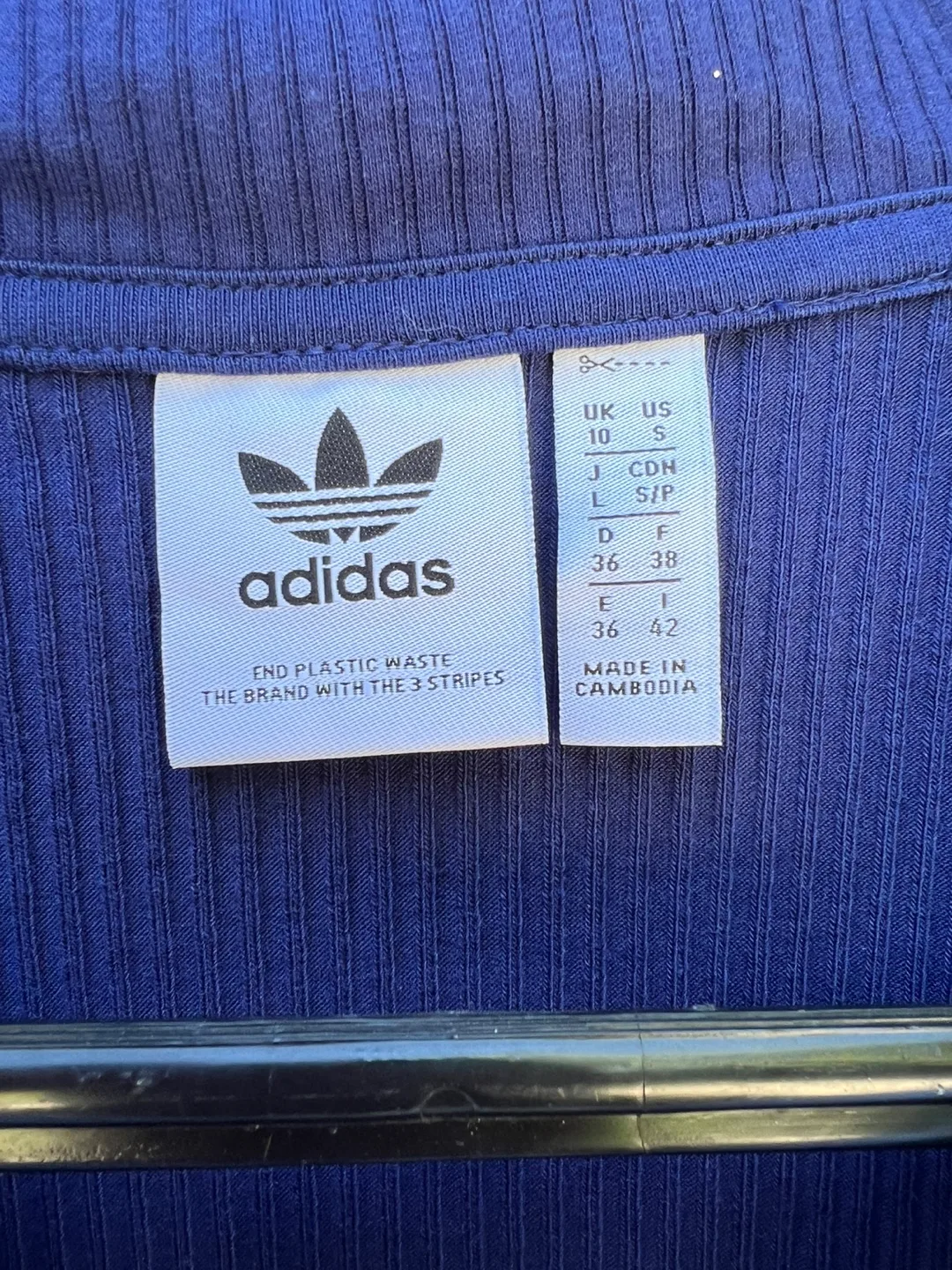 Adidas Ribbed Knit Navy Midi Dress Size SMALL image indicator(4)