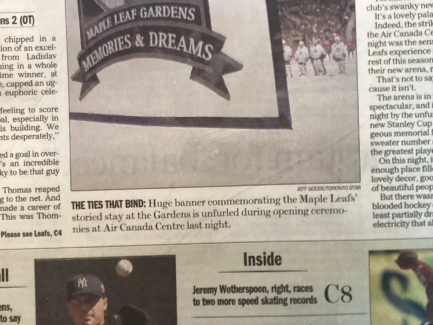 Feb 21-1999 TORONTO MAPLE LEAFS 1st Game @ The ACC ! image indicator(5)