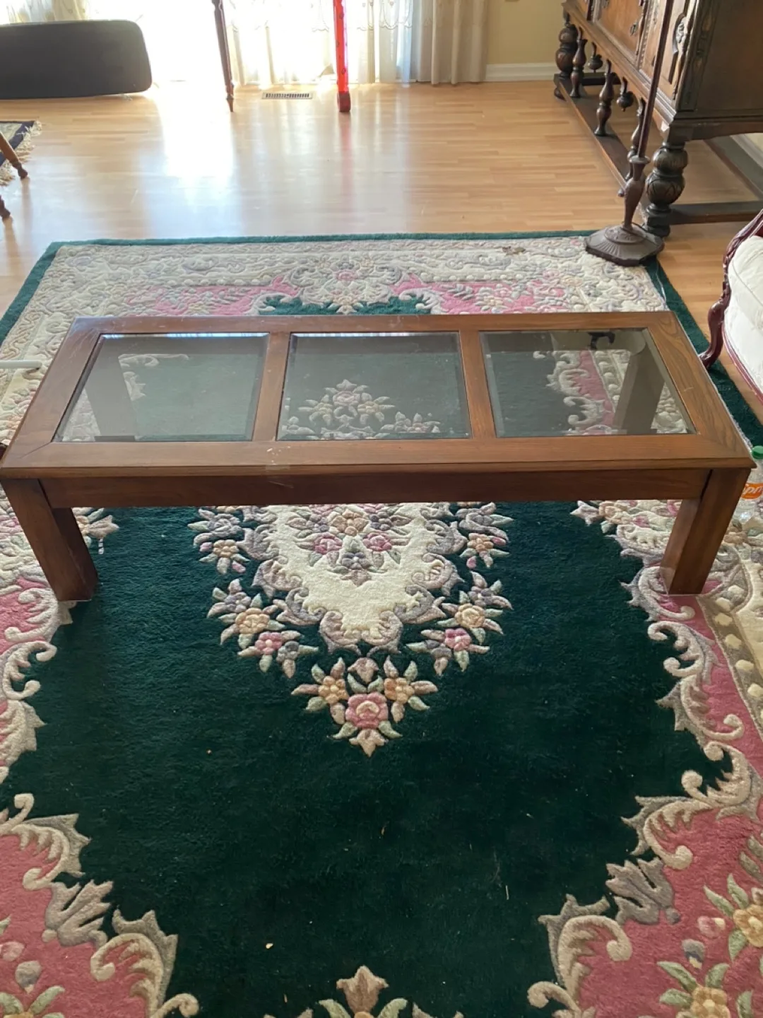 Solid Wood Coffee Tables with Glass Top with End Table thumbnail