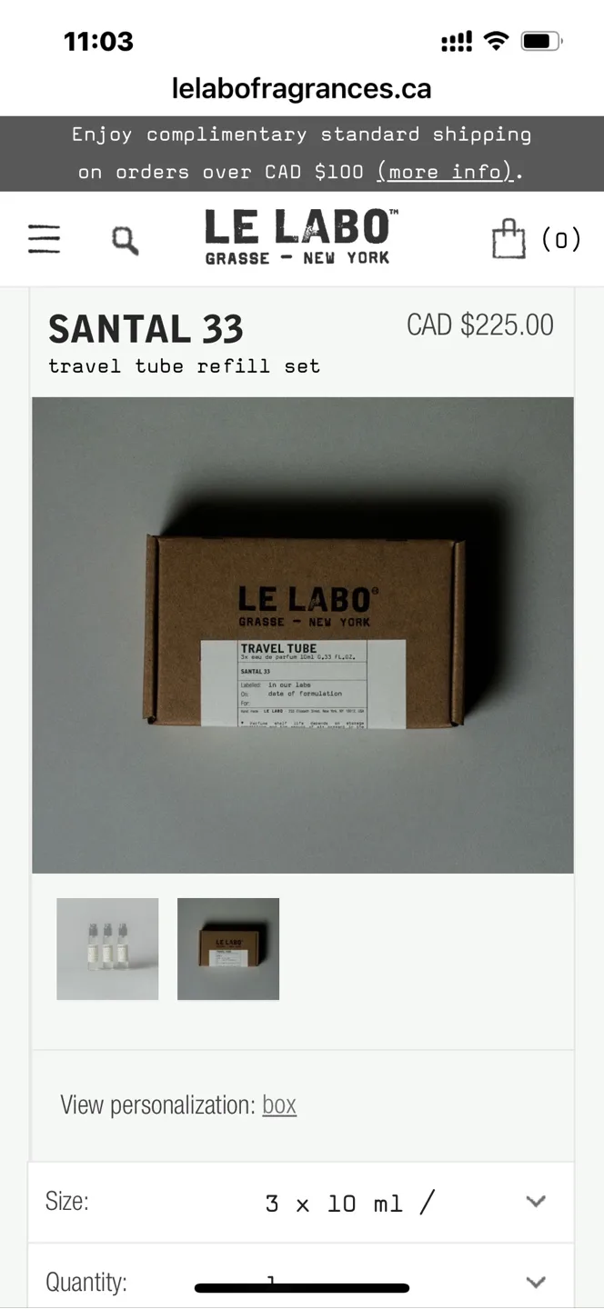 Le Labo Santal 33 perfume travel tube 10ml image indicator(2)