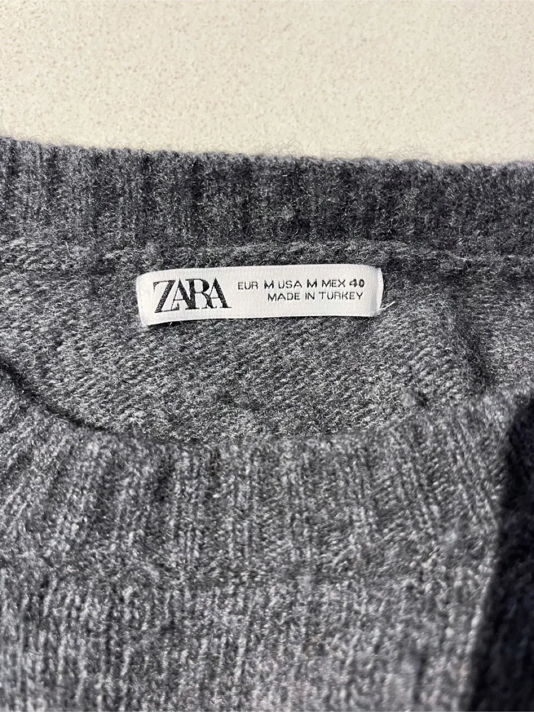 Zara Men's Dark Grey Wool Sweater thumbnail