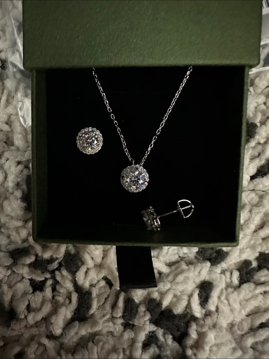 Elegant Moissanite Necklace and Earring Set image indicator(2)