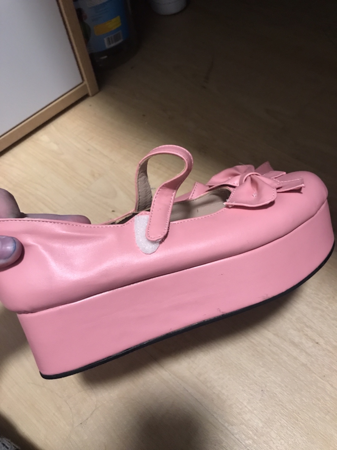 Pink Platform Mary Janes with Bows - photo 2